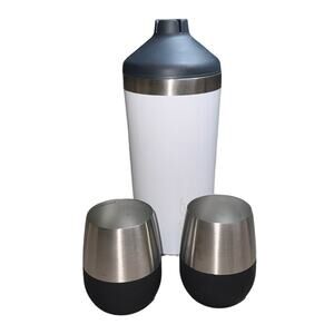 REDUCE Vacuum Insulated Wine Bottle Chiller 2 Stainless Steel Cocktail Cups